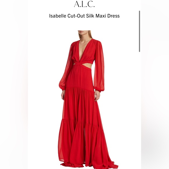 A.L.C. Isabelle Silk Maxi Dress, 4 / Red